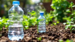 Der Trick mit der Plastikflasche im Beet der die Bewässerung im Urlaub ersetzt ohne einen Cent zu kosten