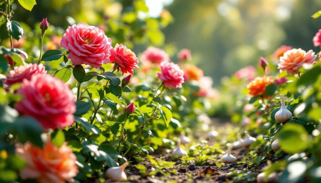 Ich habe Knoblauch zwischen die Rosen gepflanzt" und die Blattläuse sind die ganze Saison ferngeblieben