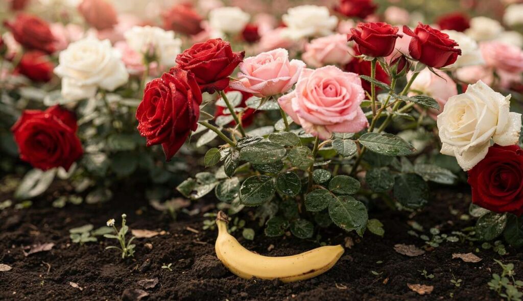 Der Trick mit der Bananenschale im Rosenbeet den professionelle Züchter seit Jahren anwenden